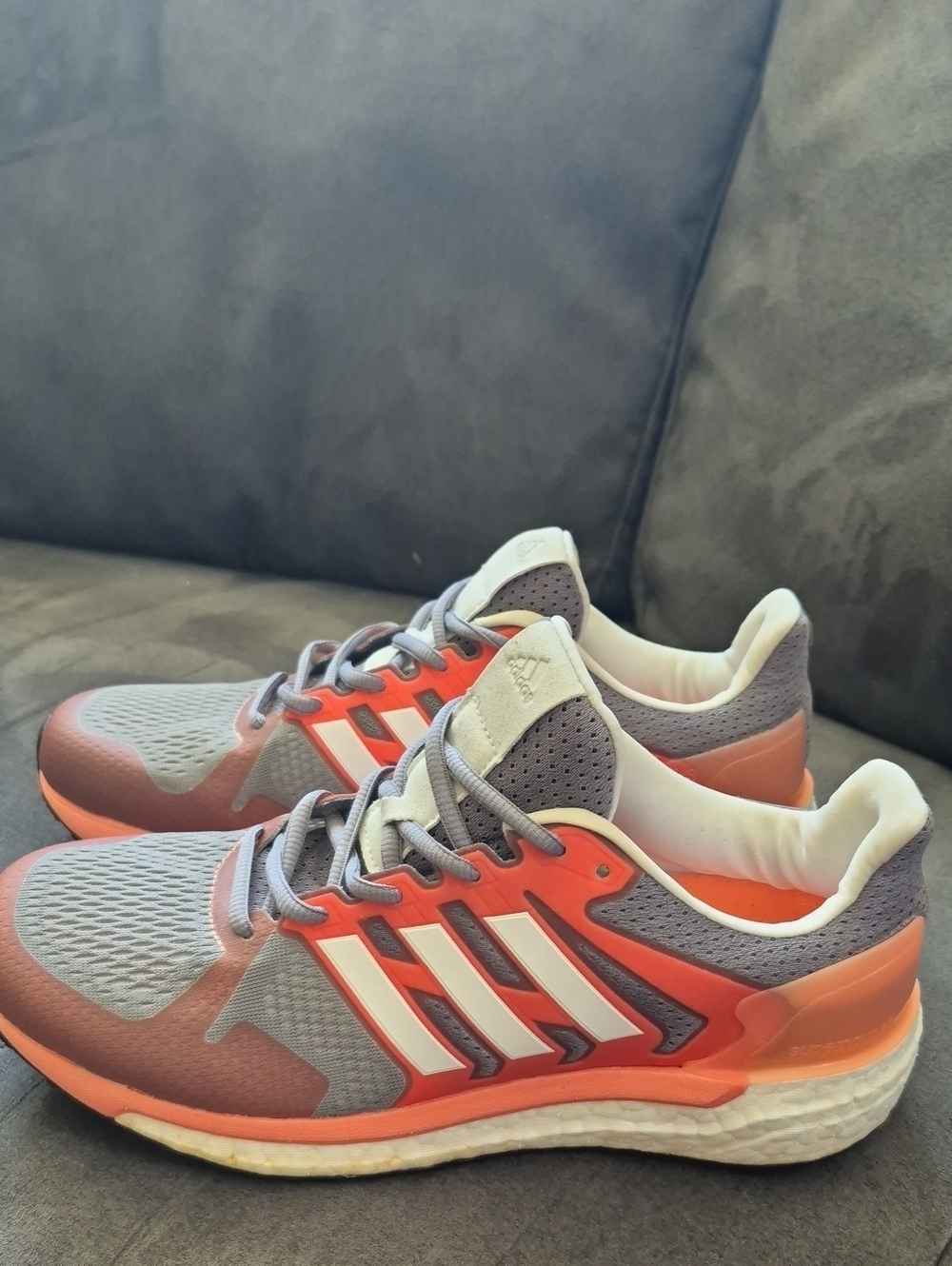 Women's Gray and Coral Athletic Sneakers - Lightweight Support
